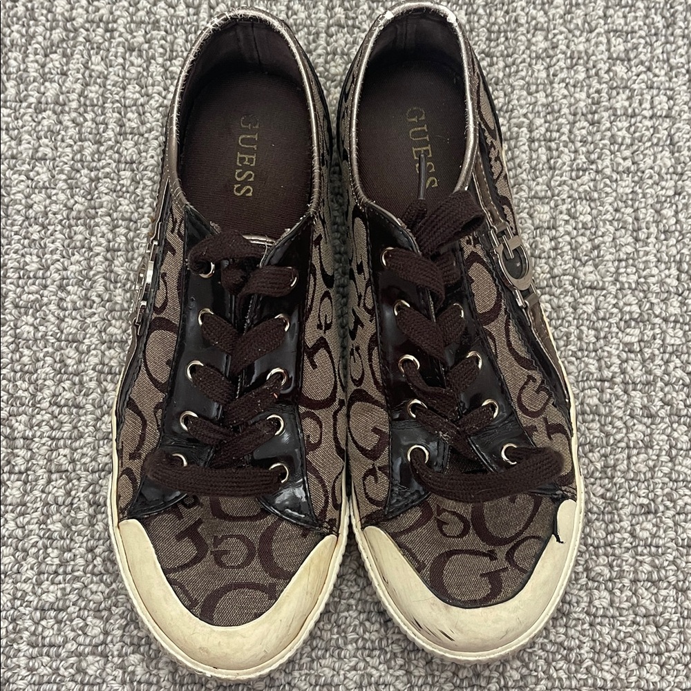 Guess Sneakers Women’s Brown & Tan Logo - Picture 2 of 3